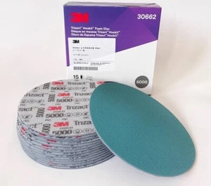 3M 30662 Trizact Hookit 6 Inch P5000 Grit Foam Disc Automotive- 15PCS/Box - Picture 1 of 7