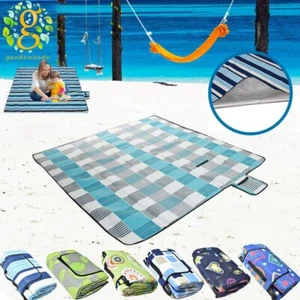 Extra Large 3-Layers Soft Picnic Blanket Rug Waterproof Mat Camping Beach78x78in - Picture 1 of 19