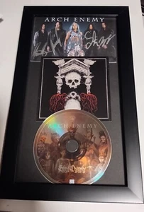 ARCH ENEMY SIGNED BLOOD DYNASTY PHOTO CARD CD DISPLAY  FRAMED ALISSA WHITE GLUZ - Picture 1 of 2