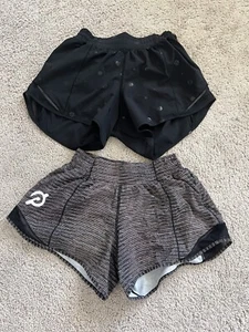 Lote 2 Lululemon Peloton 4" Hotty Hot Corto Forrado Mujer Talla 4 Negro Multicolor - Imagen 1 de 9