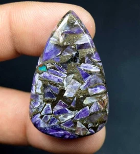 44,45 quilates. Cabujón de pera Charoite púrpura de cobre natural para colgan... - Imagen 1 de 3