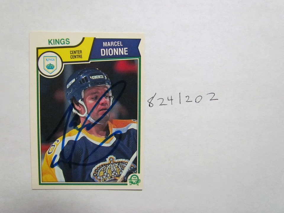 1983-1984 O Pee Chee Marcel Dionne SIGNED Hockey CARD BECKETT PRE-CERTIFIED  - Image 1 of 2