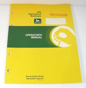 John Deere JD 864 Agricultural Dozer Bulldozer Operators Operation Manual Book - Picture 1 of 6