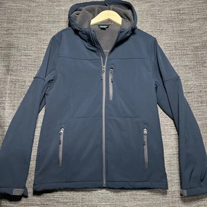 Outdoor Life Jacket Men's M Blue Soft Shell Full Zip Pockets - Picture 1 of 11