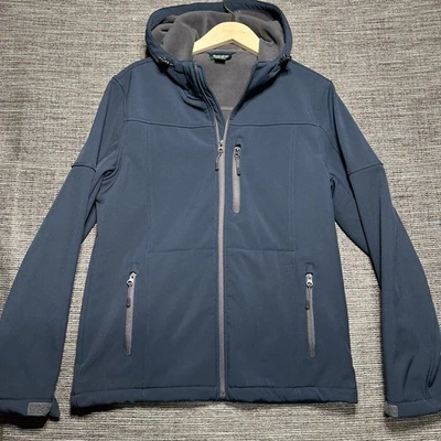 Outdoor Life Jacket Men's M Blue Soft Shell Full Zip Pockets - Image 1 of 4