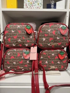 Juicy Couture Freshly Picked Strawberry Chestnut Chino Cool Red Camera Bag NWT - Picture 1 of 7