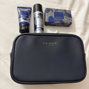 Ted Baker London Men’s Toiletry Dopp Kit Bag Blue NWOT w/ Bottles Travel Loaf - Picture 1 of 24