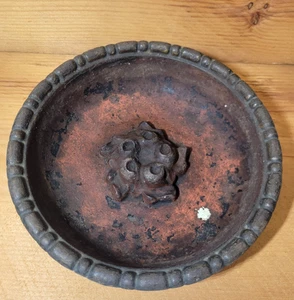 Antique Cast Iron Umbrella Stand Tray 8-3/8" Bowl vintage Victorian Garden - Picture 1 of 7