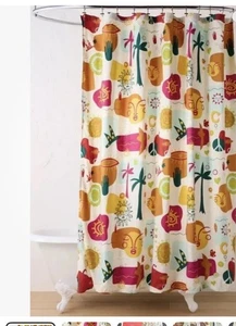 New Opal House Jungalow Shower Curtain 72" x72" 13 pc Microfiber With Hooks - Picture 1 of 7