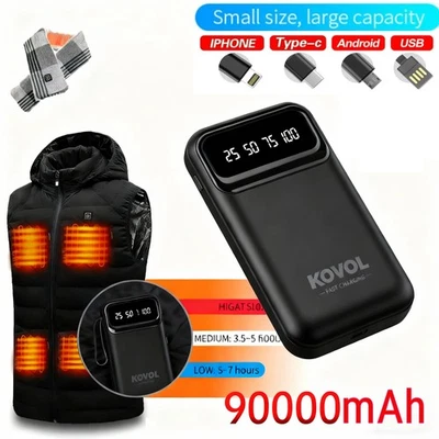 TANBURO 90000mAh Power Bank Batterie Backup für Heizweste Hitze Jacke Handschuhe Laden