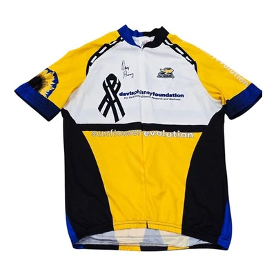 Camiseta deportiva de ciclismo Davis Phinney firmada Foundation for Parkinsons Research 1/2 cremallera M Foto 1 de 3
