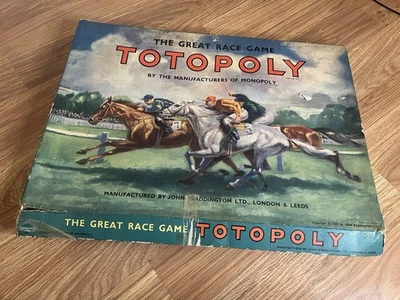 Vintage Totopoly Board Game 1949 John Waddington Metal Horses - Image 1 of 4