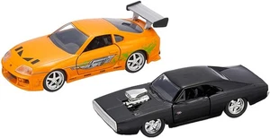 JADA TOYS, DODGE Charger Noire et TOYOTA supra Orange Fast and Furious, échel... - Picture 1 of 3