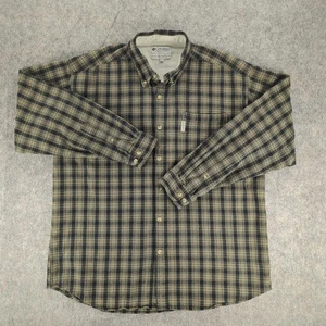 Vintage Columbia Shirt Mens XL Green Plaid Flannel Button Down Pocket Y2K 90s - Picture 1 of 9
