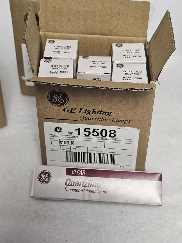 GE Quartzline 15508 Q100CL/DC 120V Theater/Stage Lighting Box of 6 - Image 1 of 3