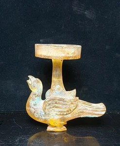 Maravillosa estatua china antigua de cristal tallada a mano *Fénix* lámpara de aceite - Imagen 1 de 6