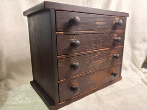 Charming Early Antique Primitive Small 4 Drawer Chest Cabinet by Hamilton Wood C - Picture 1 of 15