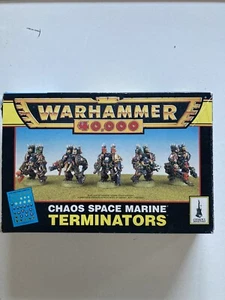 RARE 1996 WARHAMMER 40K CHAOS SPACE MARINE TERMINATORS METAL w/DECALS, See Pics. - Bild 1 von 16
