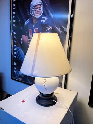 Large 5” Baseball Desk/Table Lamp With Shade - Overall 15” - Image 1 of 2