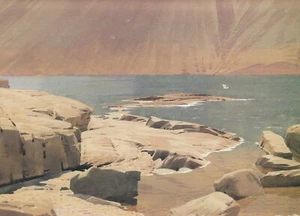 Wastwater Rocky Shore W Heaton Cooper Lake District print in 11 x 14 inch mount - Picture 1 of 1