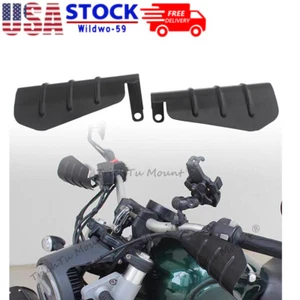 Black LH&RH Hand Guards Guard Matte For Harley Touring Electra Street Road Glide - Foto 1 di 22
