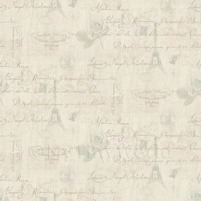 Casa Delle Bambole Miniatura Blu Pallido E Beige Vintage Francese a Tema Parati - Immagine 1 di 4