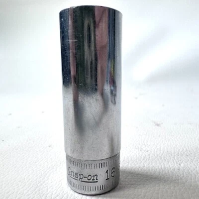 Snap On SFSM16 3/8” Drive 16MM 6 Pt Metric DEEP Chrome Socket USA! (WMP013231) - Image 1 of 4