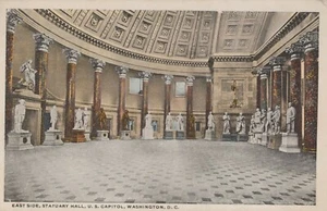 Postal de colección Washington DC Statuary Hall Capitol East Side del Capitolio de Estados Unidos - Imagen 1 de 2