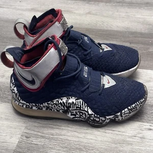 Size 10.5 - Nike LeBron 17 LeBron 4 Cold Blue Graffiti - Picture 1 of 13