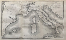 1855 Antique map: The Expedition of Hannibal into Italy by R. Scott