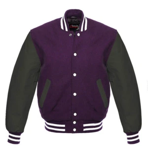 Original American Varsity Letterman College Baseball lila Wolle/Lederjacke  - Bild 1 von 7