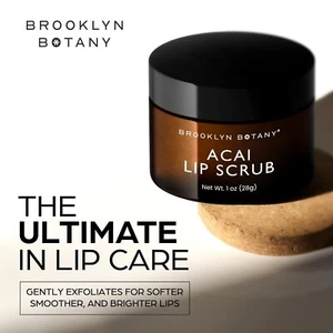 Brooklyn Botany Sugar Lip Scrub Lip Exfoliator Lip Moisturizer Acai Sugar Scrub - Picture 1 of 6