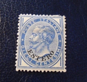 ITALIA,ITALY 1878-79 LEVANTE Em.Generali "RE V.Emanuele SVR ESTERO" 10c. MH* - Picture 1 of 2