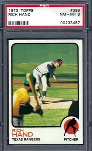 1973 Topps #398 PSA 8 Rich Hand Rangers 398 - Imagen 1 de 2
