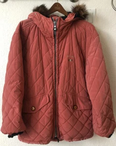 POST CARD of Italy Women Hooded Quilited Dark Orange Jacket Parka Sz 42 / 8 - Picture 1 of 7