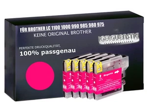 5 Tintenpatronen kompatibel für magenta Brother LC1100 DCP 145C - Bild 1 von 5