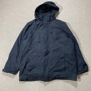 Calvin Klein Jacket Mens Large Black Hooded Water Resistant Rain Coat - Picture 1 of 17