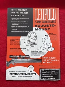 Vintage 1955 Print Ad Leupold  Scopes 2-Way Adjustable Adjusto - Mount Ad - Picture 1 of 7