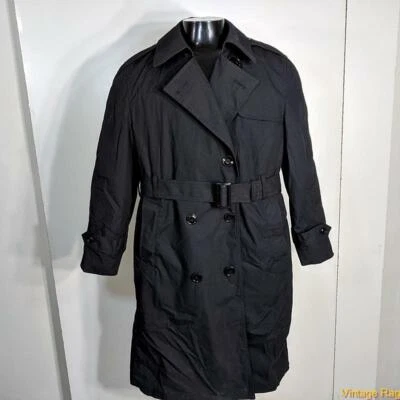 DSCP Militar Ejército de Estados Unidos 2010 Abrigo de lluvia largo Gabardina Mujer 12S 12 sh Negro Foto 1 de 4