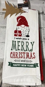I Wish You A Merry Christmas And A Happy New Year Gnome Kitchen Towels - 2 - Picture 1 of 3