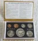 New Zealand 1985 7 Coin Proof Year Set With Black Stilt Silver Dollar - complete