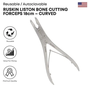 Pinzas de corte óseo Ruskin Liston instrumentos quirúrgicos curvos de 18 cm - Imagen 1 de 2