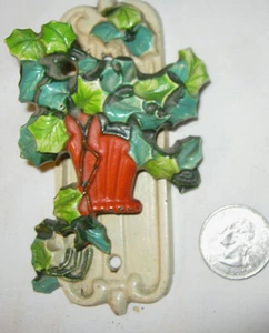 ANTIQUE HUBLEY USA BASKET OF IVY ARCHITECTURAL CAST IRON FLOWER ART DOOR KNOCKER - Picture 1 of 9