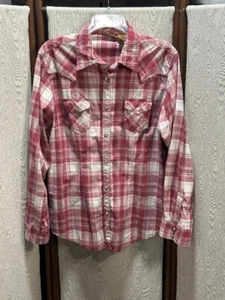 Blusa Camisa Para Mujer Wrangler Roja A Cuadros Frontal A Presión TOP Talla Grande ¡DEBES VERLA!! - Imagen 1 de 6
