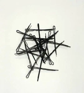 Packs of Kirby Hair Grips Clips Bobby Waved Pins Slides 6cm Long Black - Picture 1 of 9
