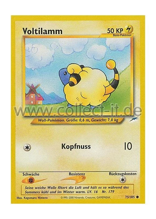 Pokemon Neo Destiny 75/105 - Voltilamm Deutsch - Bild 1 von 1