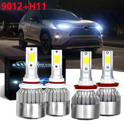 Combo LED 9012 H11 Bulb 4PC Headlight + Fog Light For Toyota RAV4 2016 2017 2018 - Image 1 of 4