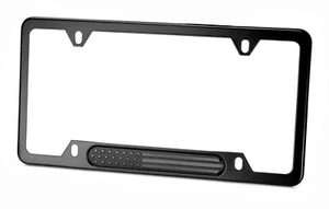 MULL Black Stainless Steel License Plate Frame (Black Flag) - Picture 1 of 5