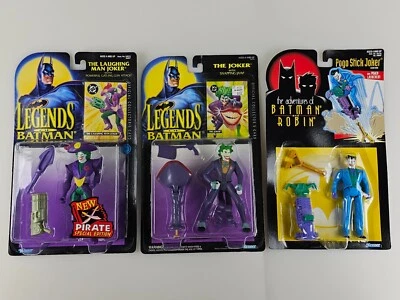 3x Lot The Joker Kenner Action Figures Batman Pogo/Pirate/Snapping Jaw 1994 1995 - Image 1 of 4