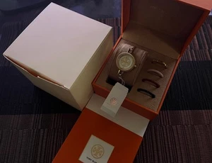 TORY BURCH TBW4029 Womens Reva Gold-Tone Stainless Steel Bangle Watch - Picture 1 of 3